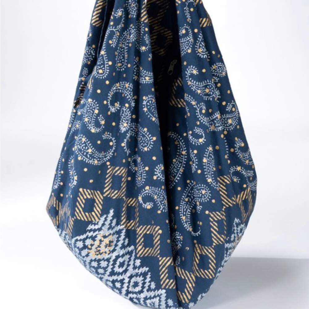 Boho Blue Paisley Beach Bag
